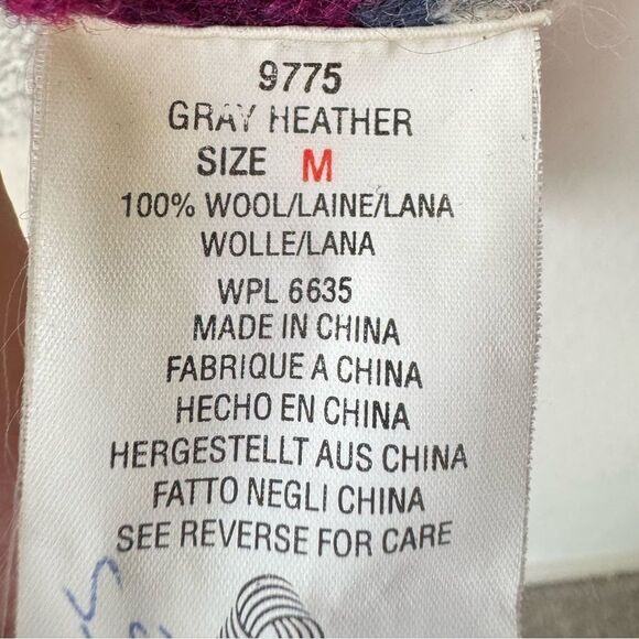 Vtg Woolrich Gray Heather 100% Wool Cardigan Winter Theme Women’s Sz M Grandma - Picture 4 of 6